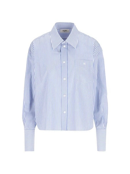 Camicia cropped a righe