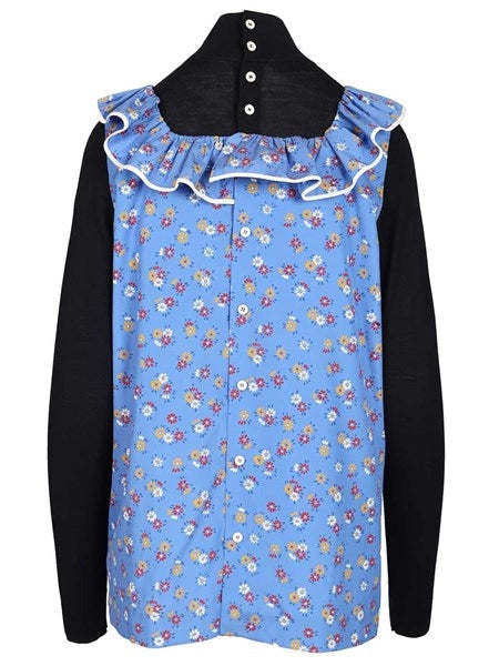 Maglia in popeline e lana