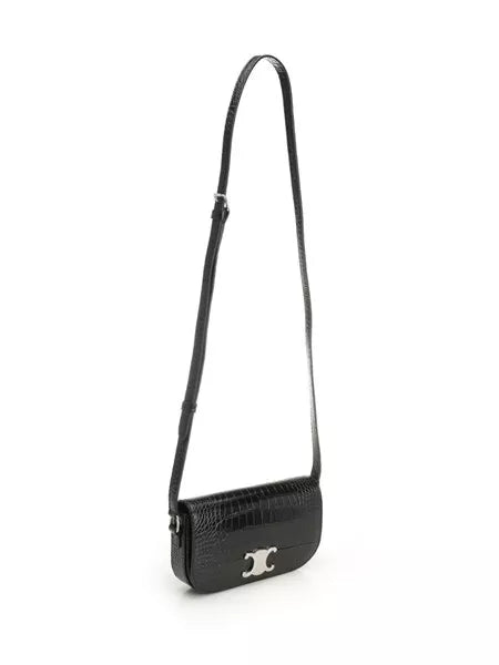 Borsa in pelle stampa coccodrillo
