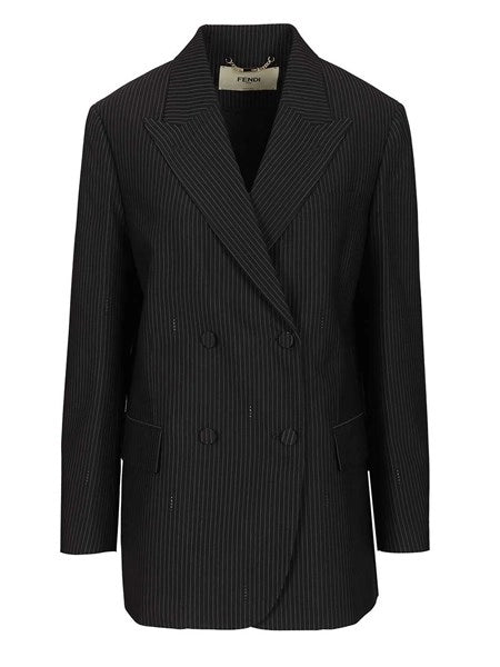 Blazer in lana gessata