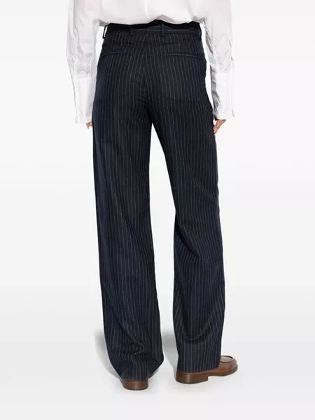 Pantaloni gessati in lana