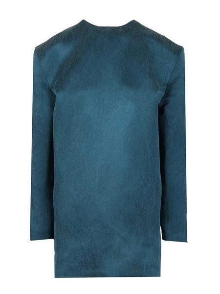 Abito boxy in raso di seta stonewash