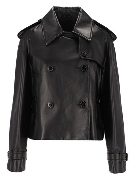 Giacca trench Mayfair cropped in pelle