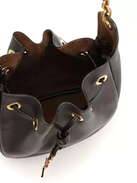 Borsa secchiello in pelle