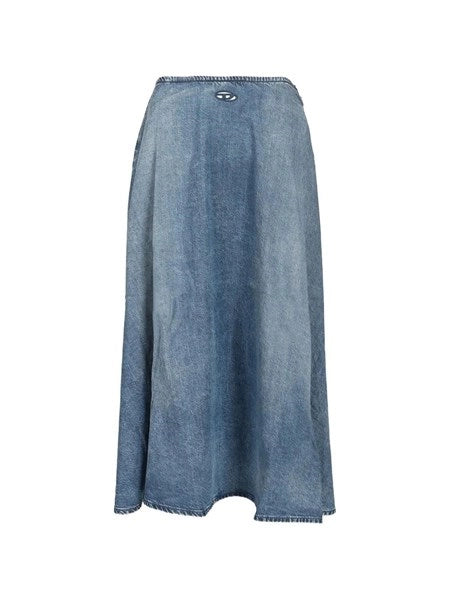 Gonna ampia in denim fluido