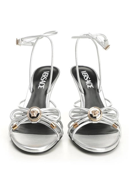 Sandalo in pelle argento