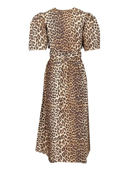Abito midi leopardato