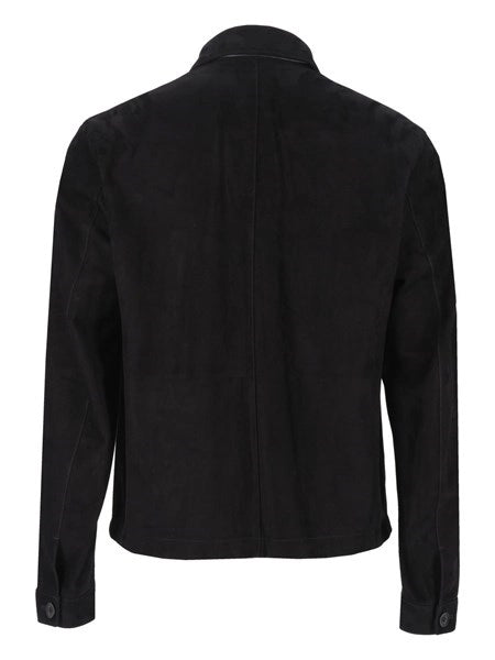 Filed jacket in suede