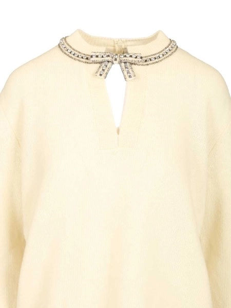 Pullover in lana vergine con ricami