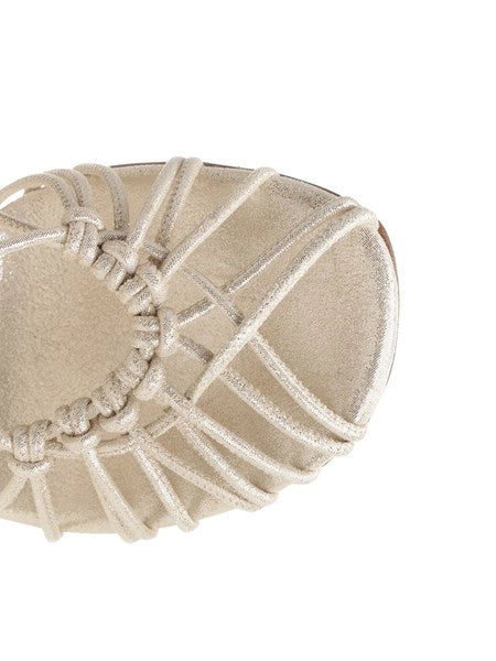 sandali con tacco alto in pelle laminata