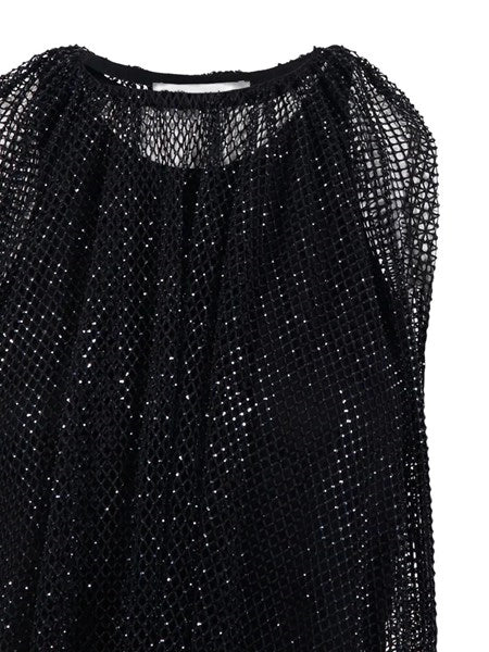 Top in rete con cristalli