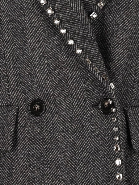 Cappotto doppiopetto resca con cristalli