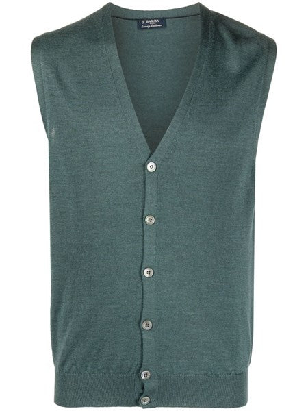 Gilet verde petrolio in lana