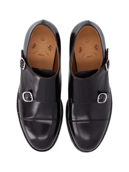 Scarpa doppia fibbia in pelle di cervo