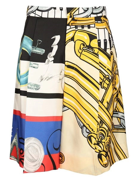 Shorts in twill di seta stampato