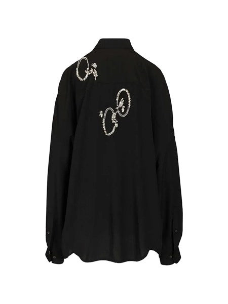 Camicia oversize con cristalli