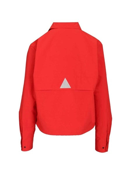 Overshirt in tela con logo ricamato