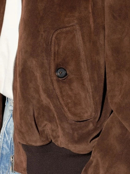 Giacca harrington in camoscio