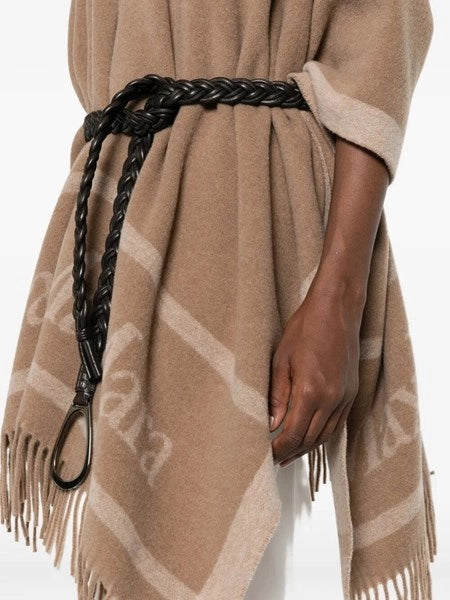 Poncho in lana jacquard