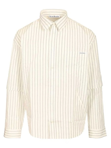 Camicia a righe in popeline