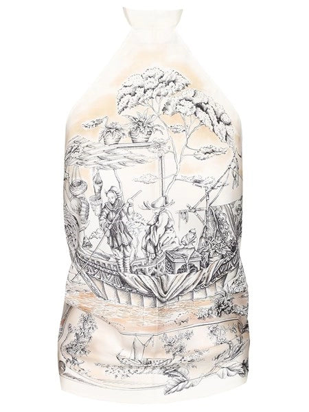 Top Foulard con stampa etnica