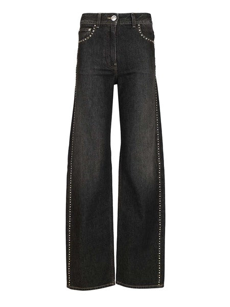 Jeans a vita alta regular decorati