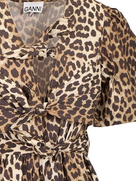 Abito midi leopardato