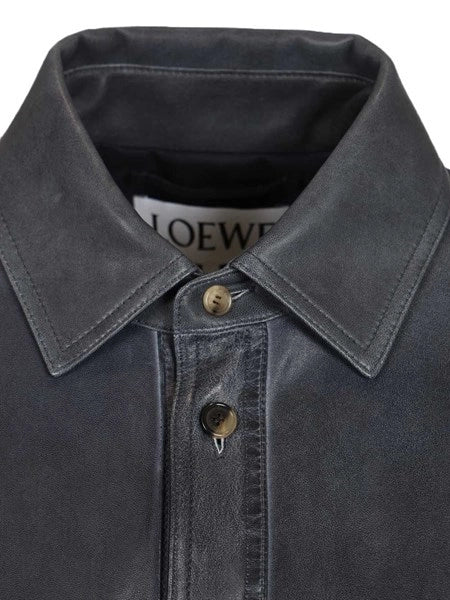 Giacca-camicia in nappa di agnello