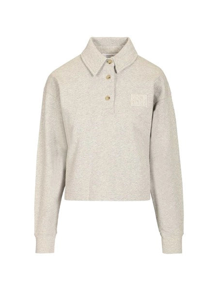 Felpa polo in pile di cotone