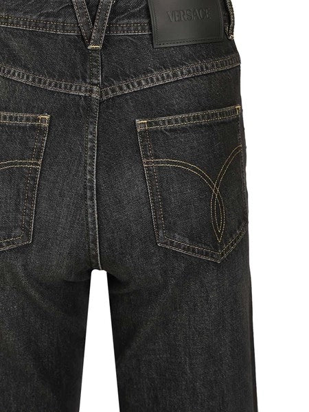 Jeans a vita alta regular decorati