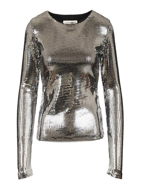 Maglia maniche lunghe argentata