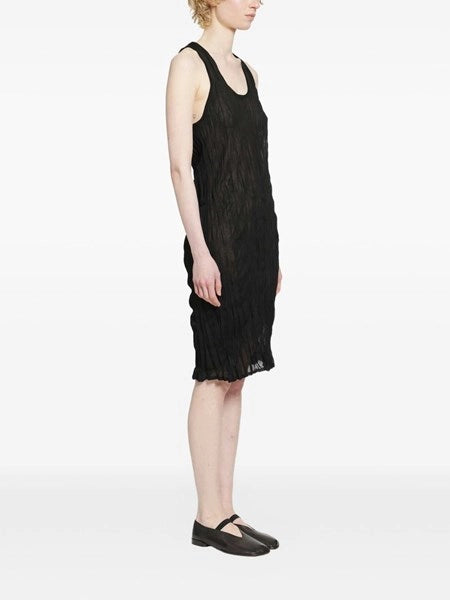 Crinkled knit tank dress