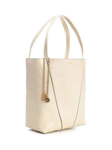Borsa tote Chloé Spin grande in pelle martellata