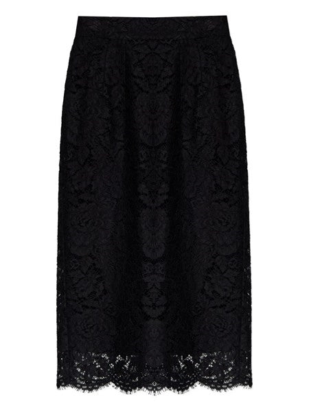 Gonna midi in pizzo stretch