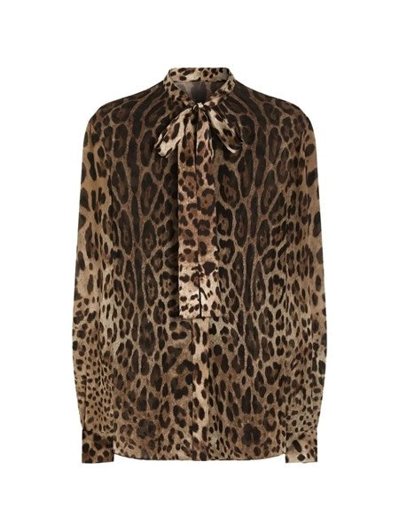 Camicia in chiffon stampa leopardo