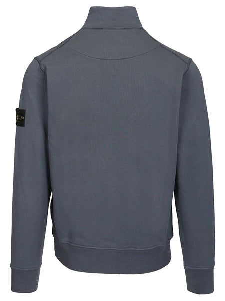 Felpa in cotone biologico con zip corta