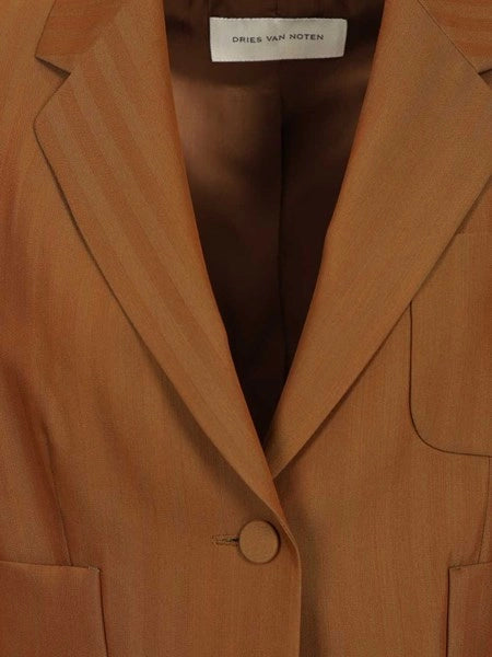 Blazer corto in twill di lana a righe