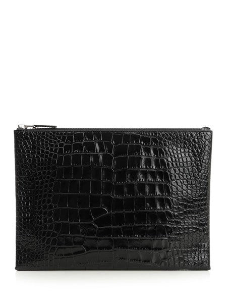 Pouch slim in pelle