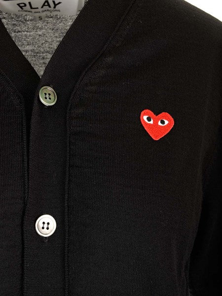 Cardigan nero a maniche corte