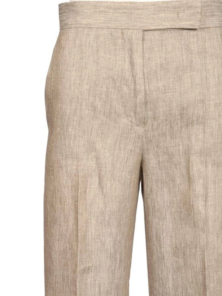 Pantalone in batavia di lino Chevron