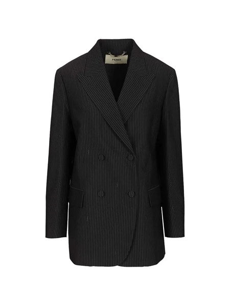 Blazer in lana gessata