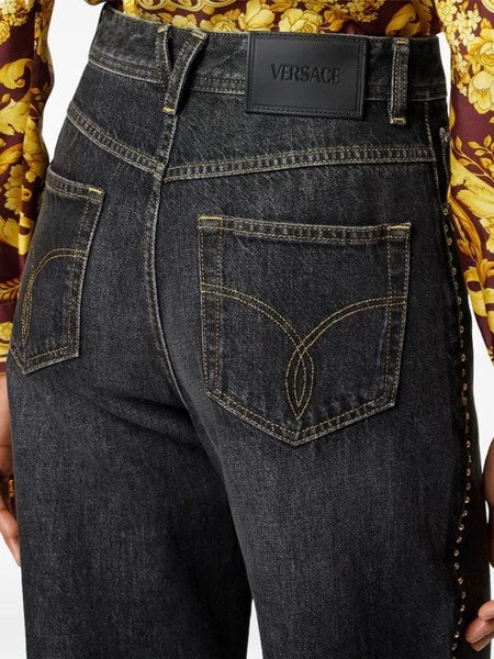 Jeans a vita alta regular decorati