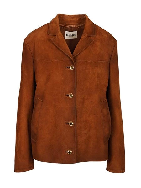 Giacca in pelle scamosciata