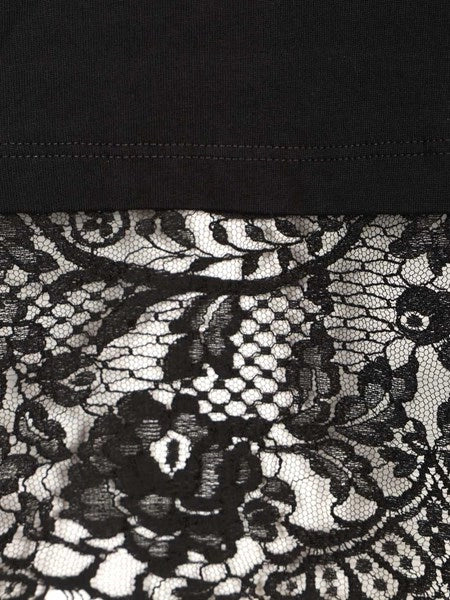 T-shirt in cotone con pizzo