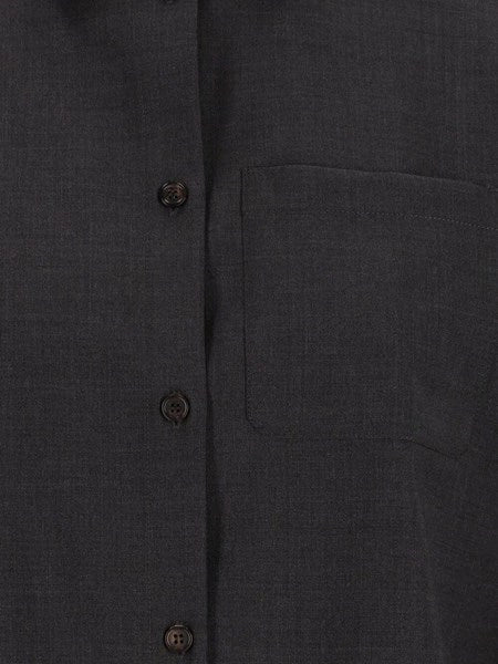 Camicia basic in tela di lana