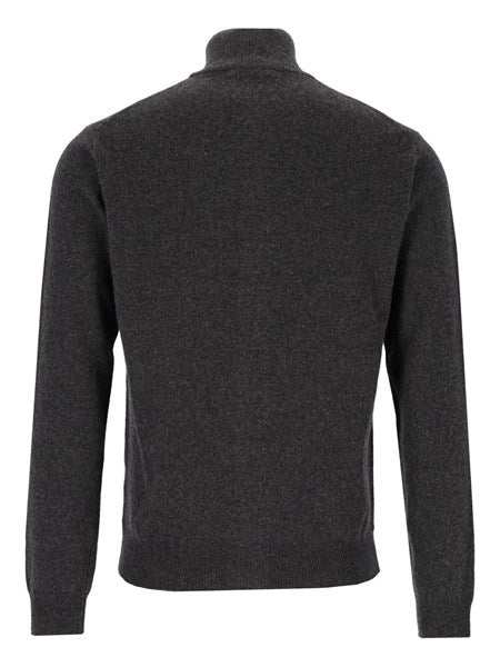 Cardigan bicolore in lana e cashmere