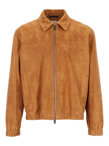 Giacca bomber in pelle scamosciata