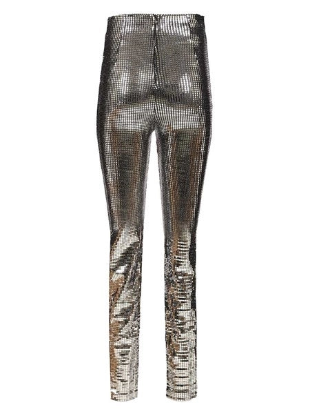 Pantaloni con paillettes metalliche