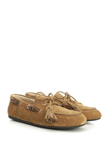 Scarpe "Deck" in pelle scamosciata con nappine