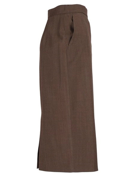 Gonna tubino in gabardina di lana